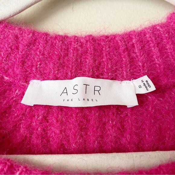 ASTR the Label | Kris Cut Out Sweater Crew Neck Relaxed Fit Pink Small - Picture 7 of 8